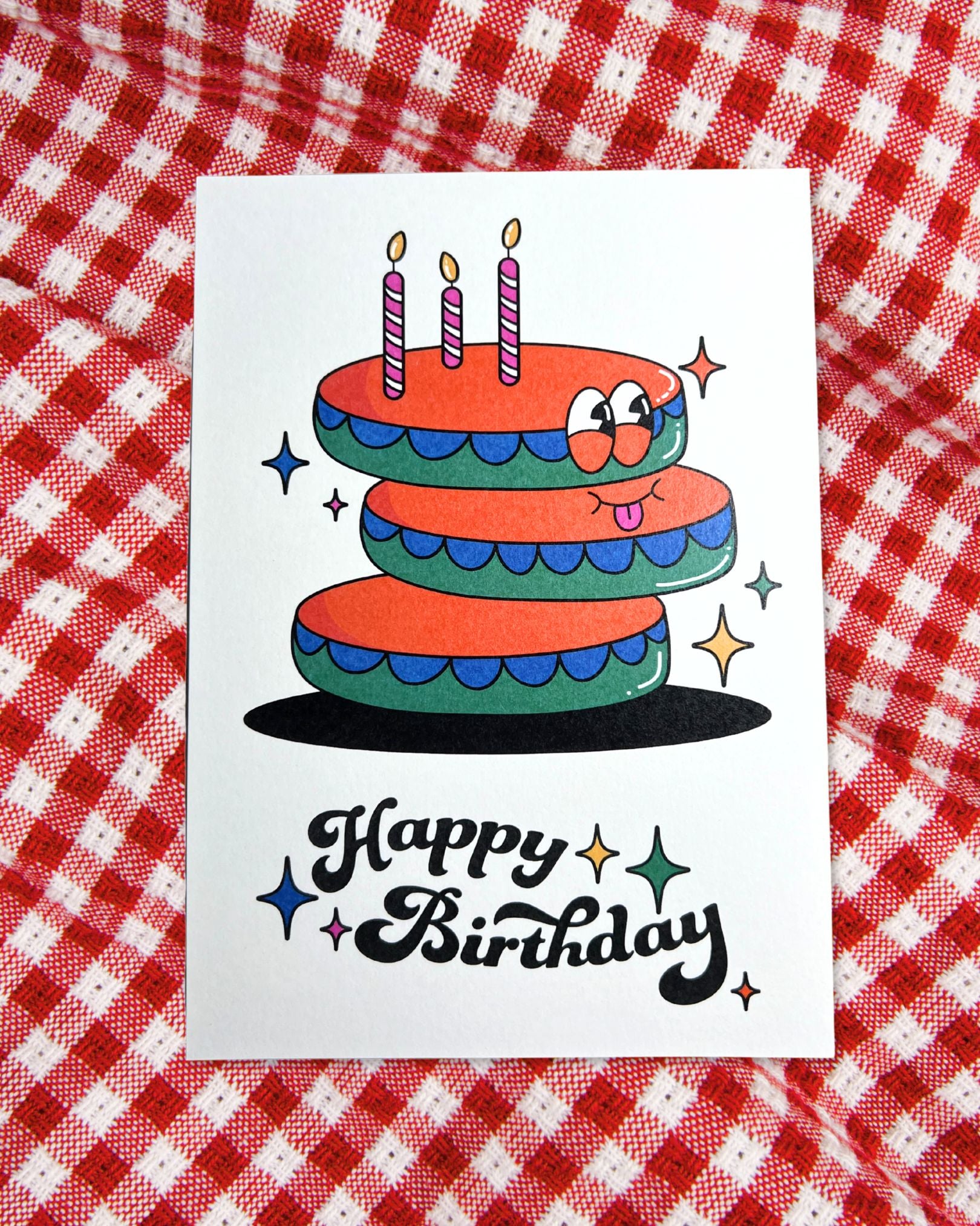 Birthday Cake Postcard: Orange (A6)