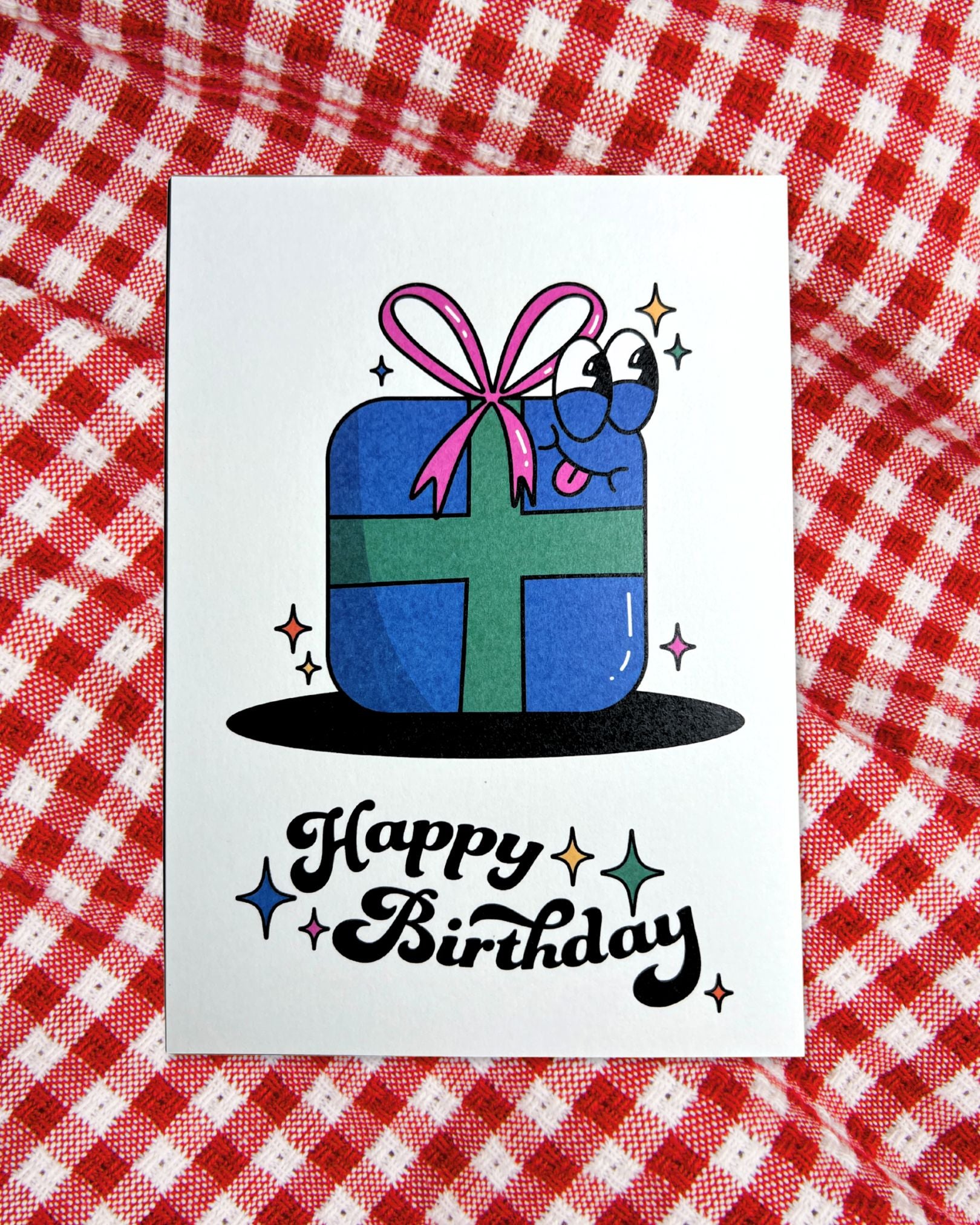 Birthday Present Postcard: Blue (A6)